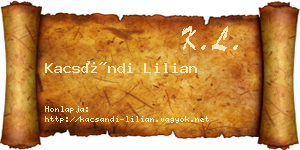 Kacsándi Lilian névjegykártya