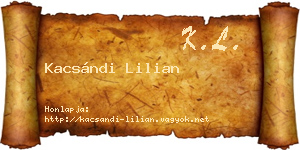 Kacsándi Lilian névjegykártya