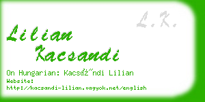 lilian kacsandi business card